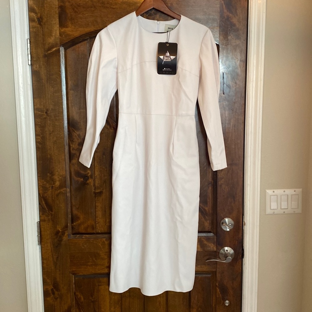 NWT Julia Allert Vegan Leather MIDI Dress. Size small.
